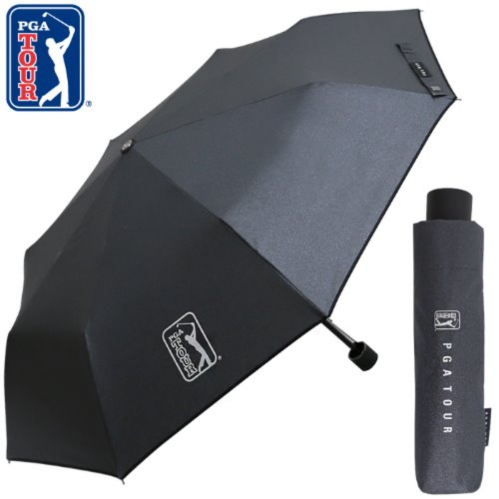 PGA 3단 수동 블랙 메탈 우산