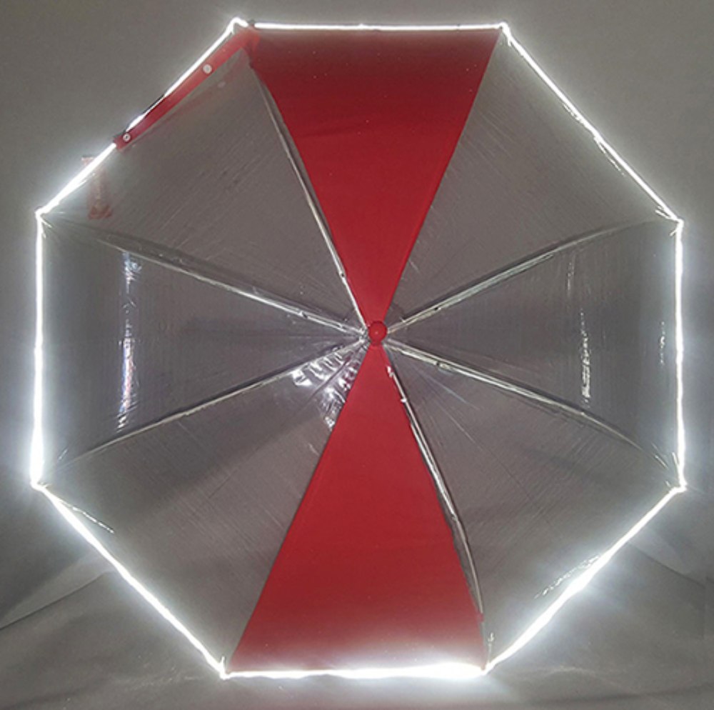 키르히탁 55 자동 안전 발광 빨강 우산