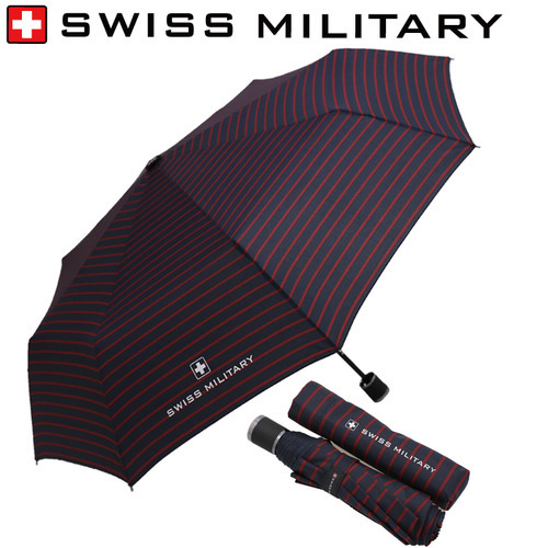 스위스밀리터리 3단 레드스트라이프 우산